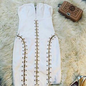 Sexy bondage chain dress open sides